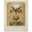 The American Declaration of Independence illustrated in 1861.  reproduction