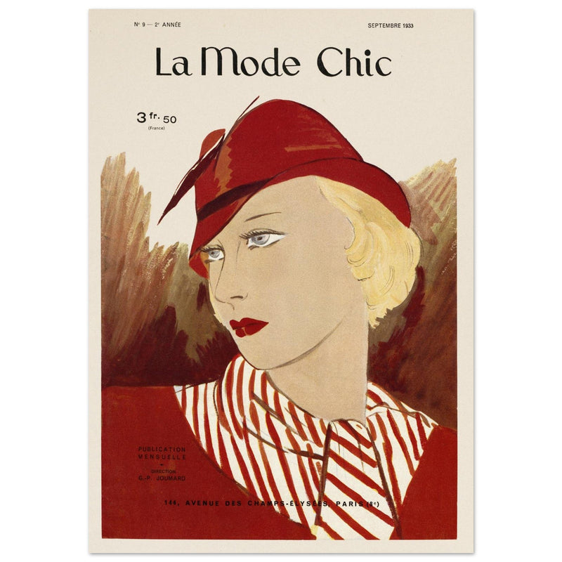 La Mode Chic old vintage fashion magazine cover from the 30s.