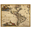 Ancient old illustrated map of America by Jacobum Meursium XVII Century
