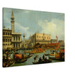Bucentaur's return to the pier by the Palazzo Ducale. Painter Canaletto 1728. Venice Italy.