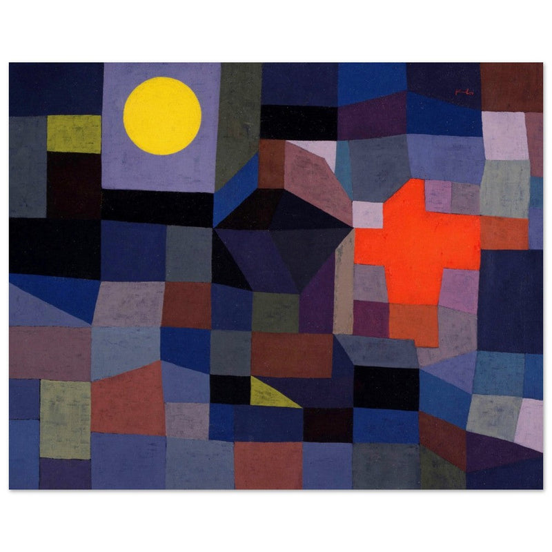 Paul Klee Fire at Full Moon abstract painting.   .