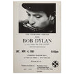 Bob Dylan concert poster in Carnegie Chapter Hall 1961.