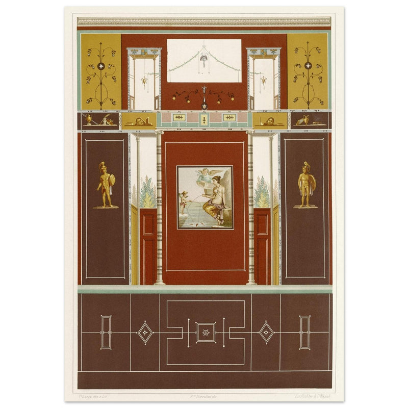 Mural frescoes paintings in Pompeii engravings by Fausto and Felice Niccolini.