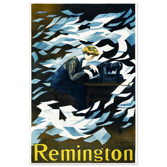 Remington typewriter machine vintage advertising poster 1910 by Leonetto Cappiello.