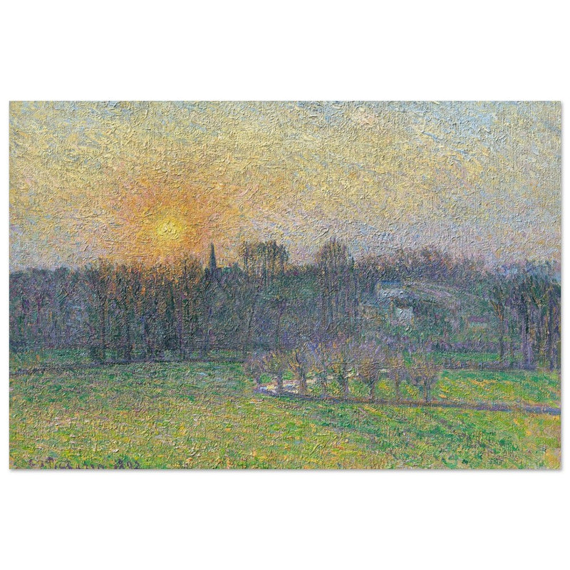 View of Bazincourt Sunset by Camille Pissarro