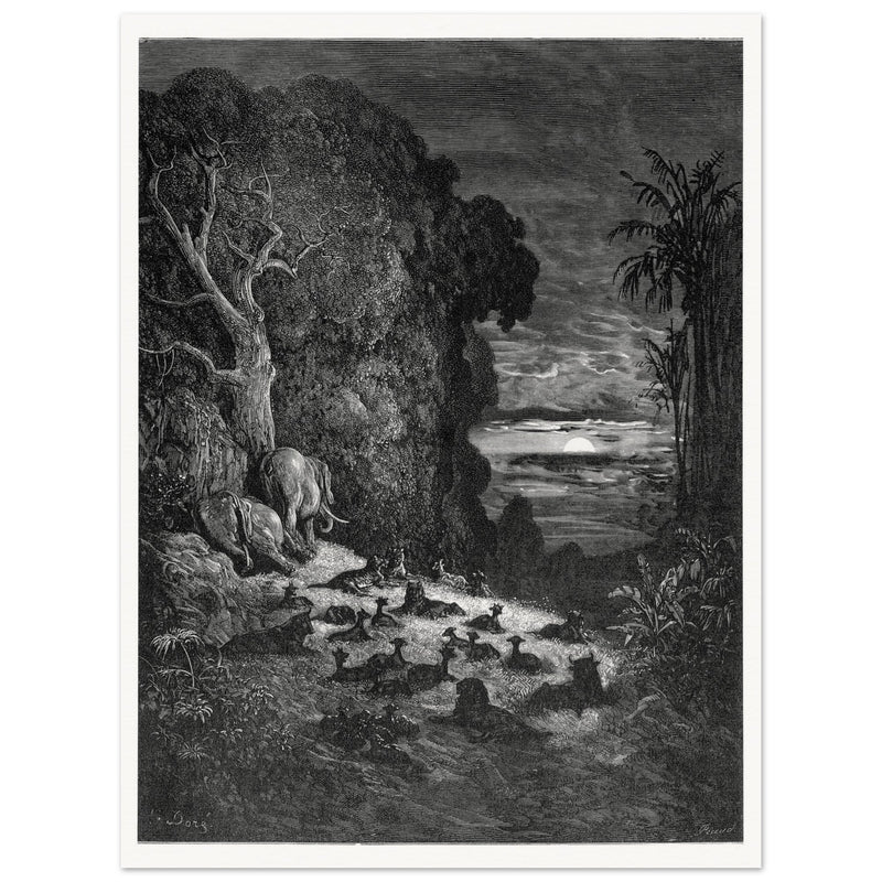 Gustave Dore Paradise Lost engraving . The completion of Creation.