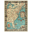 Vintage pictorical map of Map of the Eastern United States by Griswold Tyng. History of the USA.
