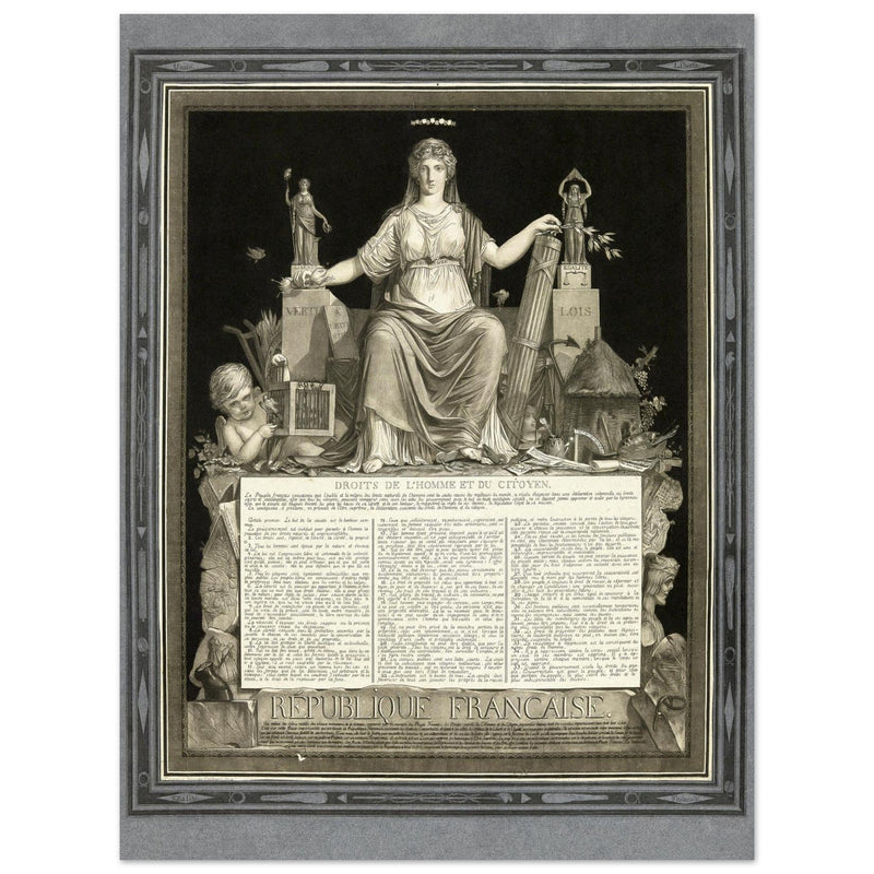 La République Française promulguant les Droits de l'Homme et du Citoyen. Human rights established during the French Revolution