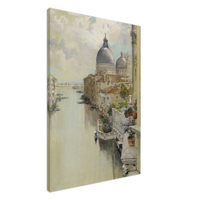 Venice Italy "Over a Balcony," View of the Grand Canal by Francis Hopkinson 1897.