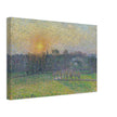 View of Bazincourt Sunset by Camille Pissarro