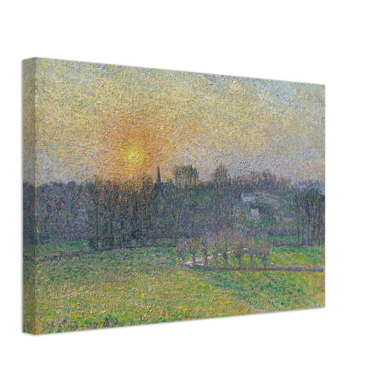 View of Bazincourt Sunset by Camille Pissarro