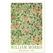 William Morris art print Honeysuckle wallpaper. Vintage flower and leaves poster.