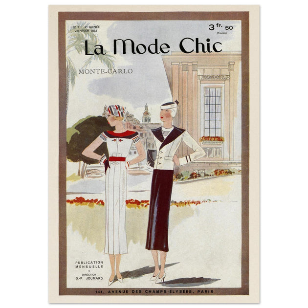 La Mode Chic vintage french fashion magazine cover 1933. .