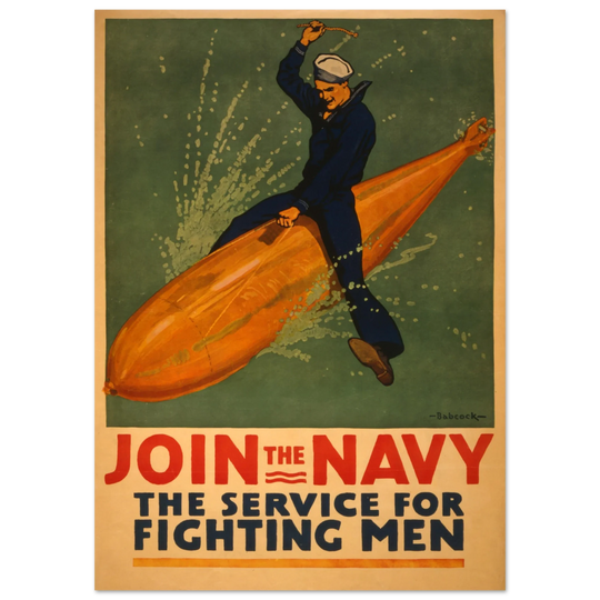Join the Navy, the service for fighting men vintage poster reproduction