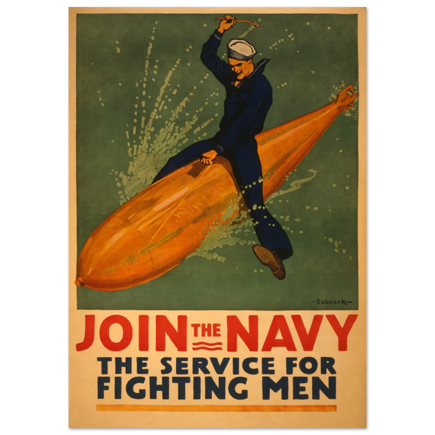 Join the Navy, the service for fighting men vintage poster reproduction