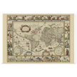 Old map of the world poster reproduction by Joan Blaeu XVII century