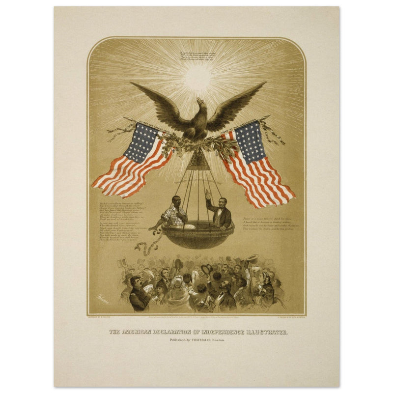 The American Declaration of Independence illustrated in 1861.  reproduction
