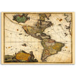 America ancient vintage map print reproduction.  Ancient cartography of the american continent XVII Century.