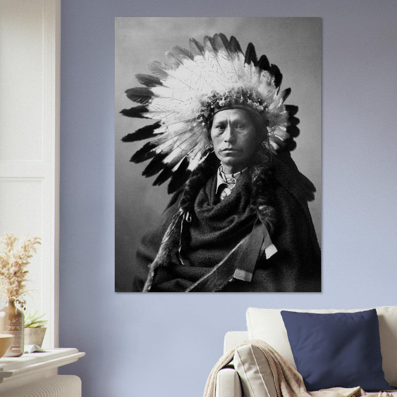 James A. Garfield, Chief of Apaches. Black and white portrair  of a native american leader