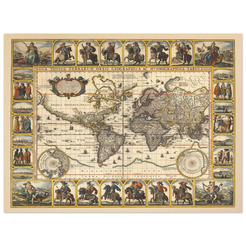 1652 Old World map Nova Totius Terrarum Orbis geographica ac hydrographica tabula by Nicolaes Visscher