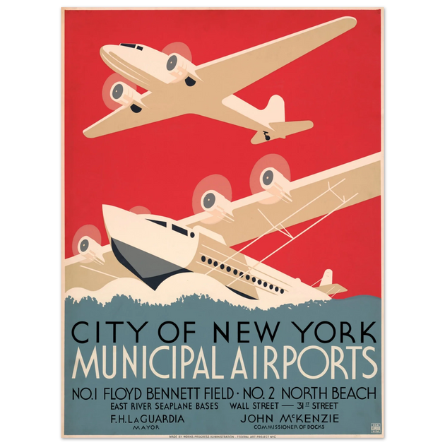 New York's municipal airports poster promotion.