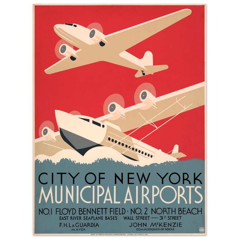 New York's municipal airports poster promotion.