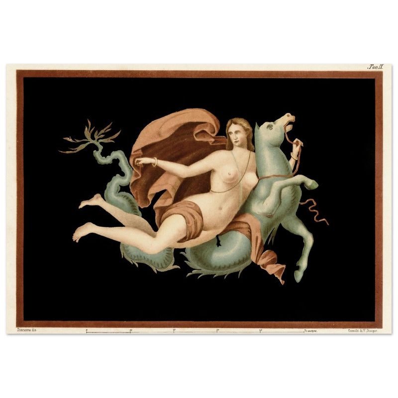 A Nereid sea nymph riding on a sea monster  hippocampus by Victor Steeger