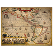 America old map print. Poster reproduction of the american continent year 1630 by Hendrik Hondius