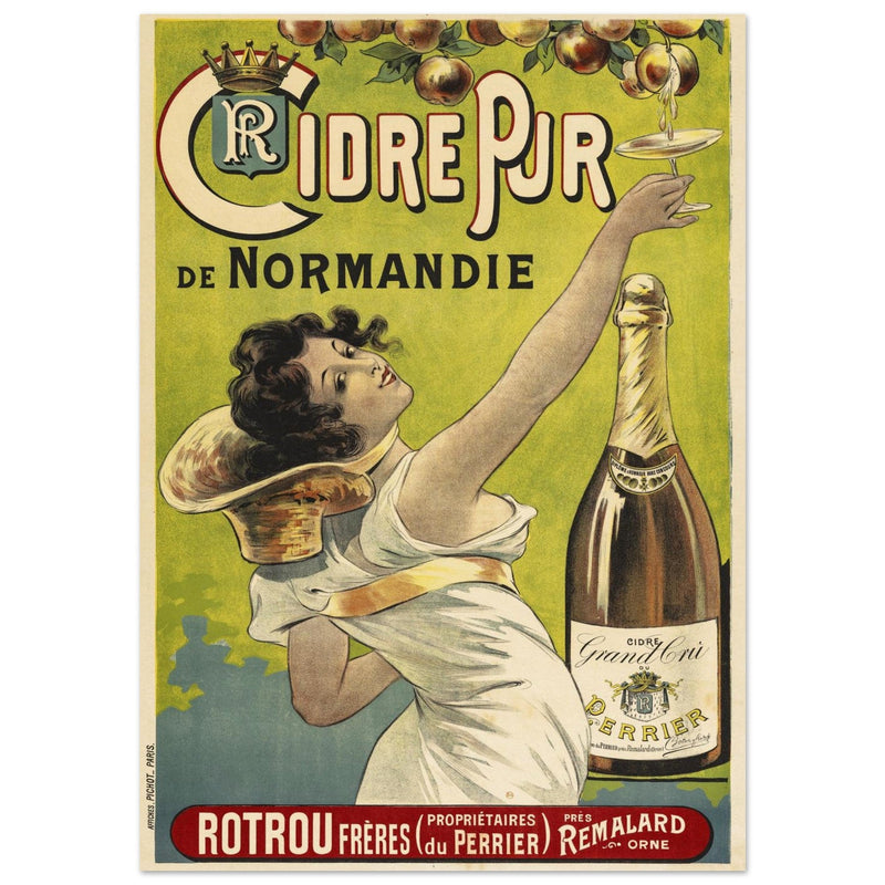 Cidre Pur vintage cider drink advertising.