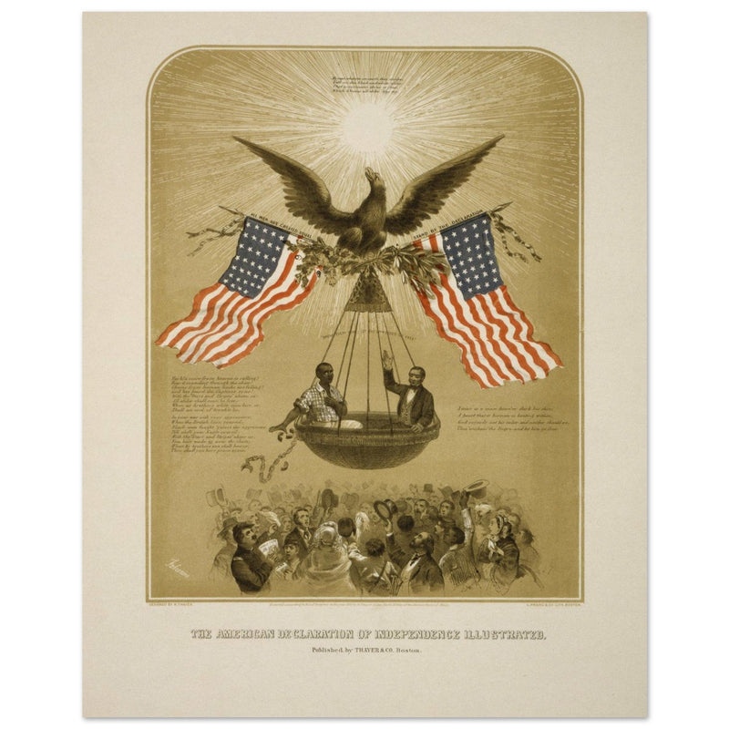 The American Declaration of Independence illustrated in 1861.  reproduction