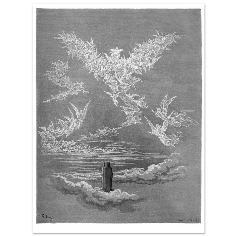 Wall Paradise. Gustave Dore illustration for the Divine Comedy by Dante Alighieri.