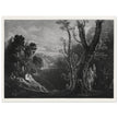 John Martin mezzotint engraving . Satan Contemplating Adam and Eve in Paradise. Paradise Lost by Milton.