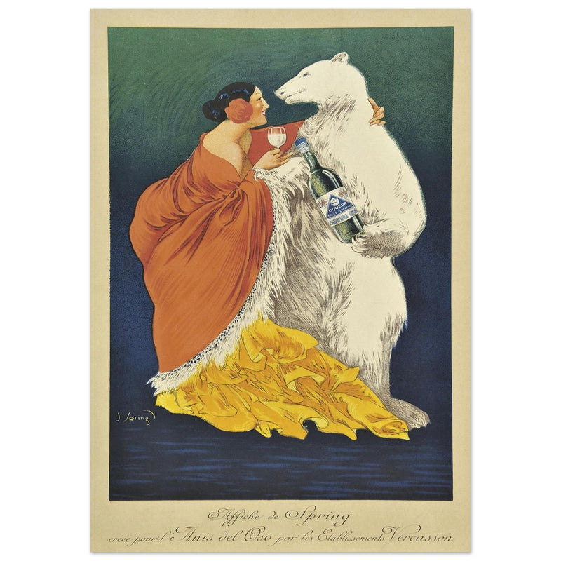 Anis del Oso liqueur vintage art nouveau advertising.
