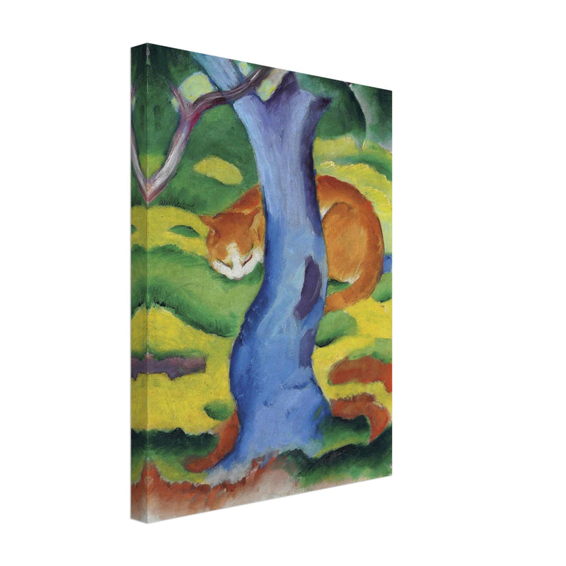 Kinderbild Katze hinter einem Baum  Cat behind a tree by Franz Marc