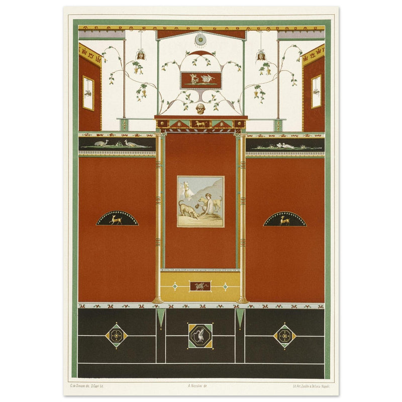 Architecture and mural paintings in Pompeii illustrated by G de Simone , project by Fausto and Felice Niccolini.