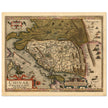 Ancient map of China by cartographer Abraham Ortelius 1584. Vintage historic map.