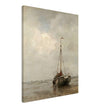 Jacob Maris old marine painting Bluff-bowed Fishing Boat on the Beach at Scheveningen.