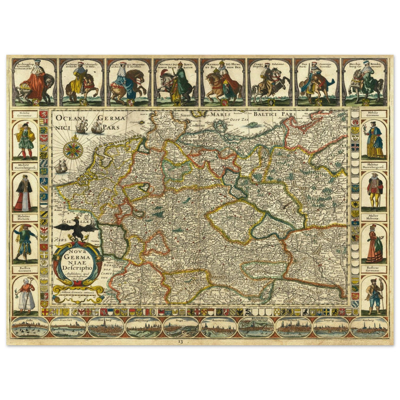 The Holy Roman Empire ancient map by Jan Jansson . Nova Germaniae Descriptio .