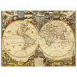 1700 Vintage historic world map poster reproduction by Paolo Petrini.