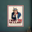 I want you for us army poster. World War I recruiting propaganda.