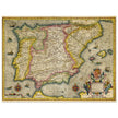 Ancient Spain and Portugal map. Iberian Peninsula cartography by Henricus Hondius.