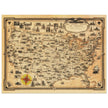 Pictorial old map of the United States of America by Ernest Dudley Chase
