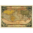 Ancient map reproduction print of a world map of 1579 Typus Orbis Terrarum by Abraham Ortelius.