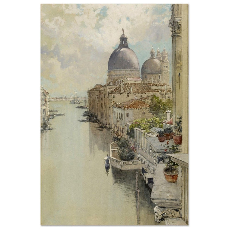 Venice Italy "Over a Balcony," View of the Grand Canal by Francis Hopkinson 1897.