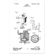 Carbureter vintage patent illustration by John Ford.