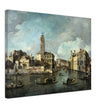 Antique painting of the Grand Canal at San Geremia, Venice Italy. Francesco Guardi.