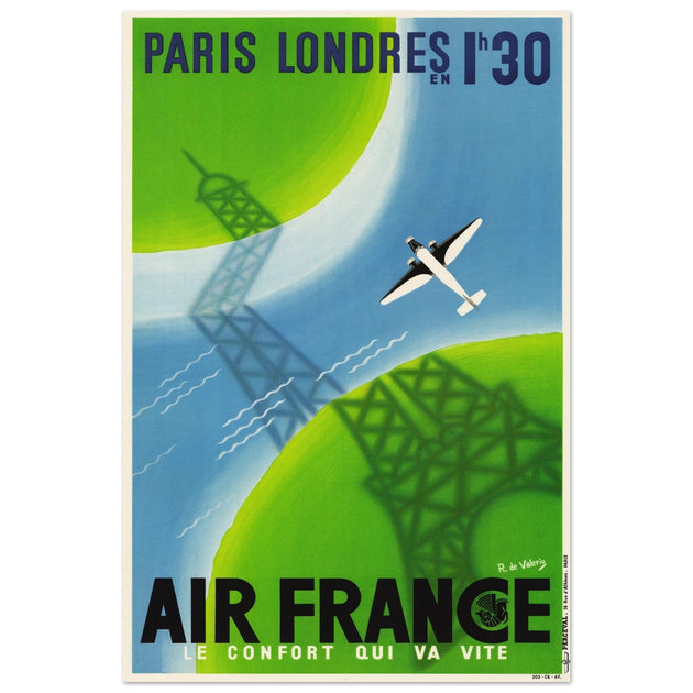 Air France Paris Londres vintage advertisng by Roger de Valerio.