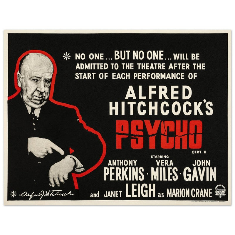 Psycho by Alfred Hitchcok's movie poster.