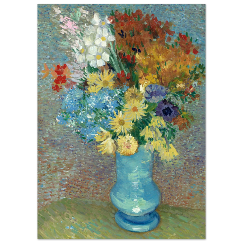 Flowers in a blue vase Vincent Van Gogh