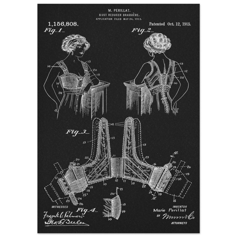 Bust reducer brassiere vintage patent by M Perillat